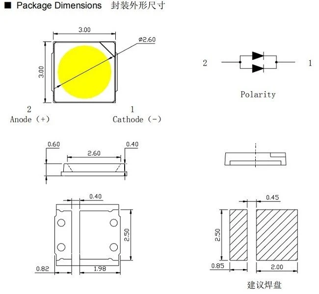 3030 LED Chip 180lm